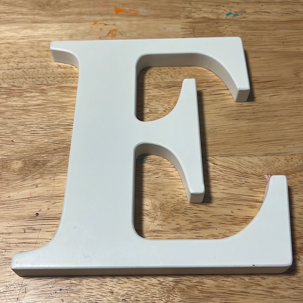 3 items for $10 Letter E wall hanging decor white